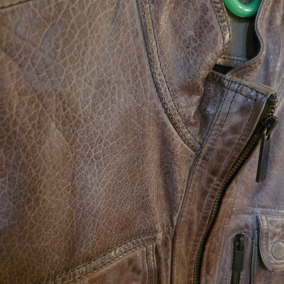 Top Gun Brown Leather Jacket - Picture 5 of 6